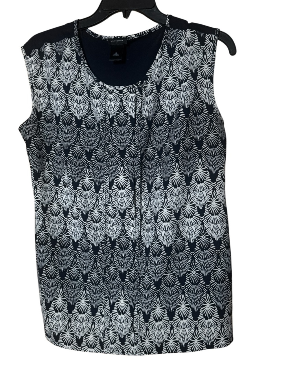 Ann Taylor Navy & White Sleeveless Printed Camisole Blouse - Size M